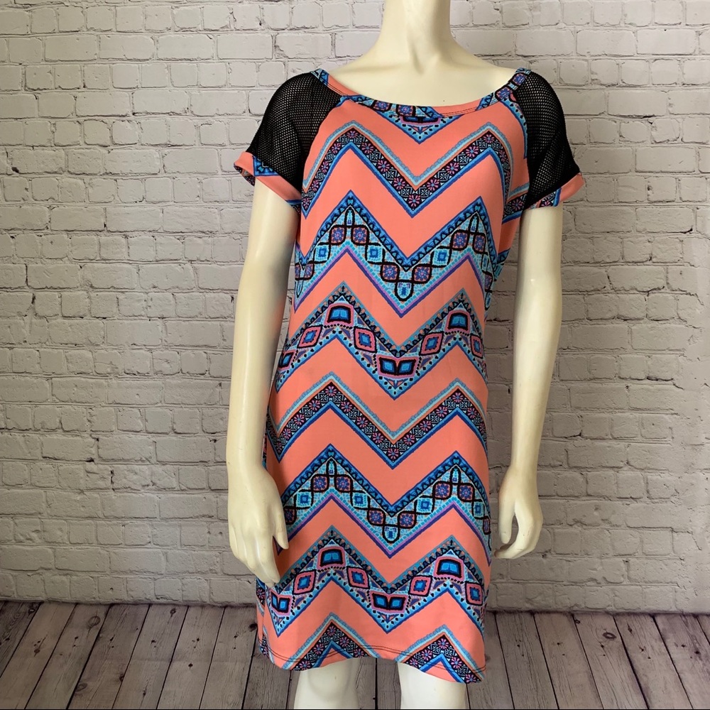 Absolute Angel Aztec tribal print colorful midi dress - Picture 3 of 6